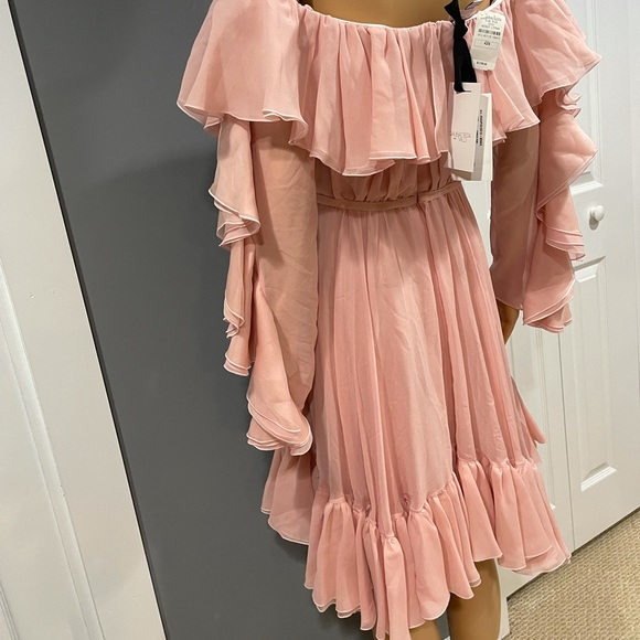 Giambattista Valli Frilled Silk Off-the-Shoulder Dress - Picture 3 of 16